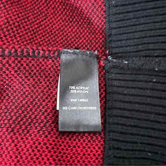 Torrid Red Plaid Long Sleeve Raglan Bomber Cardigan Zip Sweater Size 0 Large - Picture 10 of 13